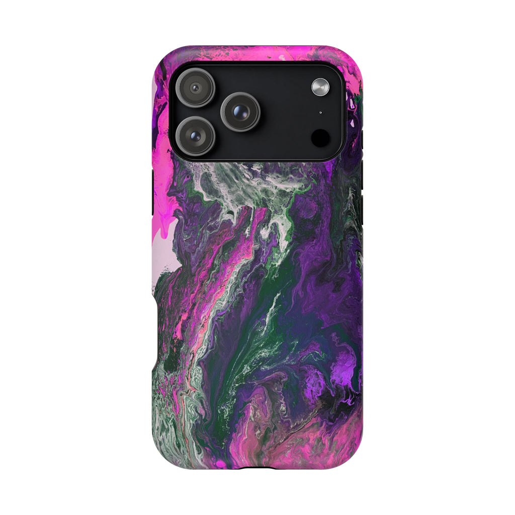 Fuchsia Coreline X MagSafe iPhone Case – Abstract Art Design, Shockproof for iPhone 14–17 Pro & Pro Max