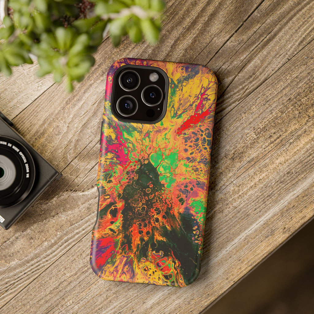 Bio Surge MagSafe iPhone Case – Abstract Art Design, Shockproof for iPhone 14–17 Pro & Pro Max