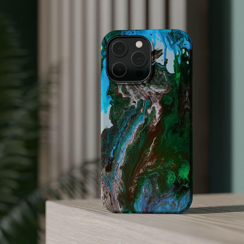 Aqua Reactor X MagSafe iPhone Case – Abstract Art Design, Shockproof for iPhone 14–17 Pro & Pro Max