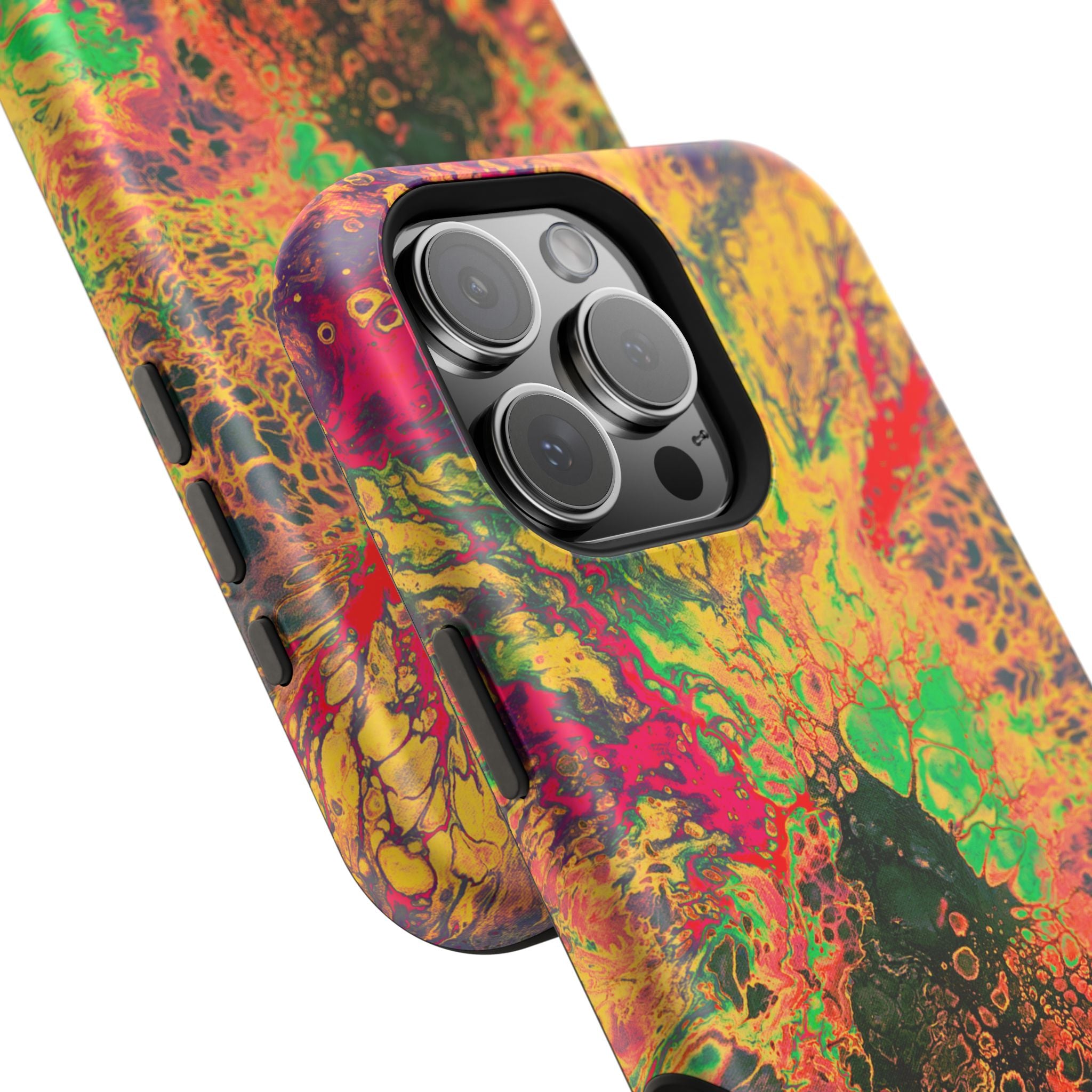 Bio Surge MagSafe iPhone Case – Abstract Art Design, Shockproof for iPhone 14–17 Pro & Pro Max