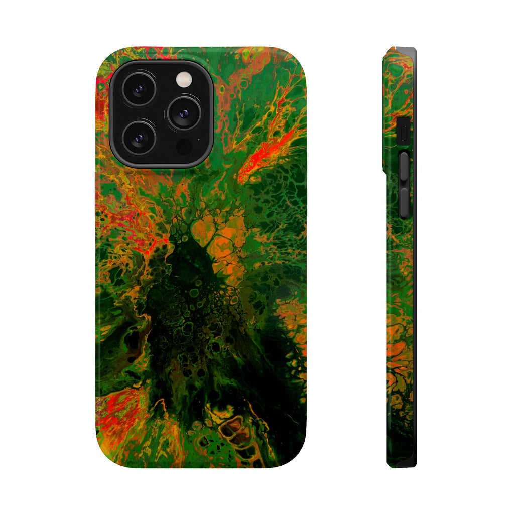 Neon Swamp MagSafe iPhone Case – Abstract Art Design, Shockproof for iPhone 14–17 Pro & Pro Max