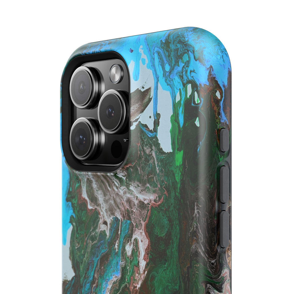 Aqua Reactor X MagSafe iPhone Case – Abstract Art Design, Shockproof for iPhone 14–17 Pro & Pro Max