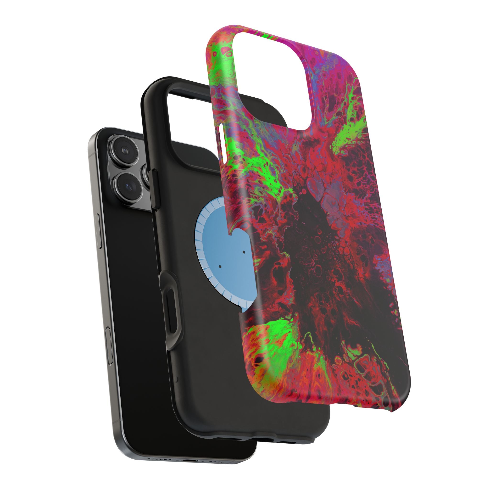 Toxic Flux MagSafe iPhone Case – Abstract Art Design, Shockproof for iPhone 14–17 Pro & Pro Max
