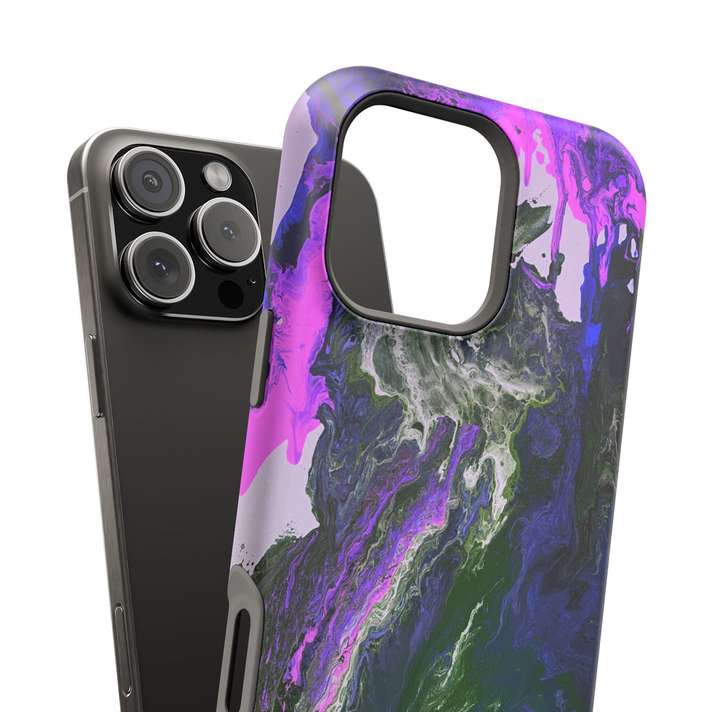 Neon Blossom X MagSafe iPhone Case – Abstract Art Design, Shockproof for iPhone 14–17 Pro & Pro Max