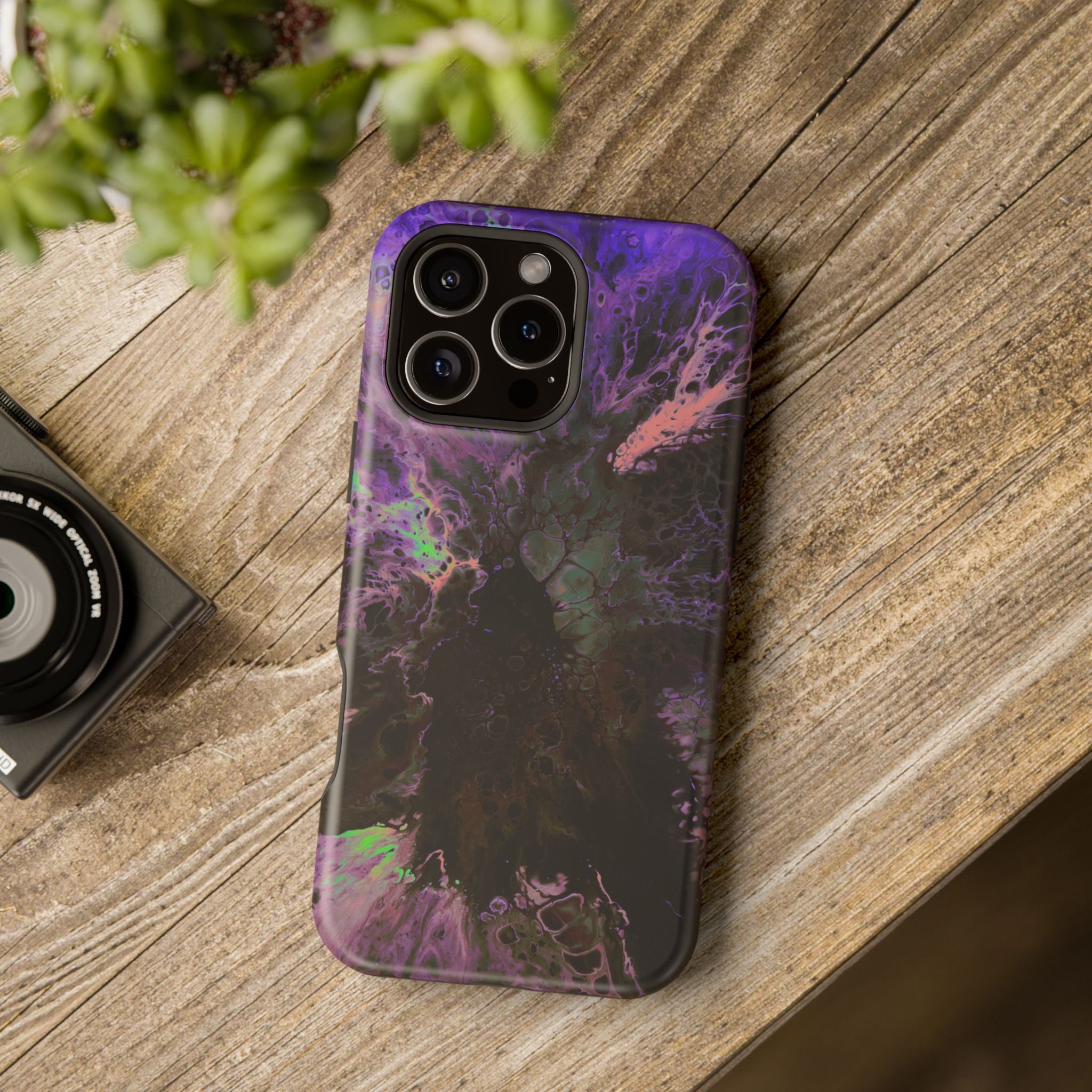 Bloom Reactor MagSafe iPhone Case – Abstract Art Design, Shockproof for iPhone 14–17 Pro & Pro Max