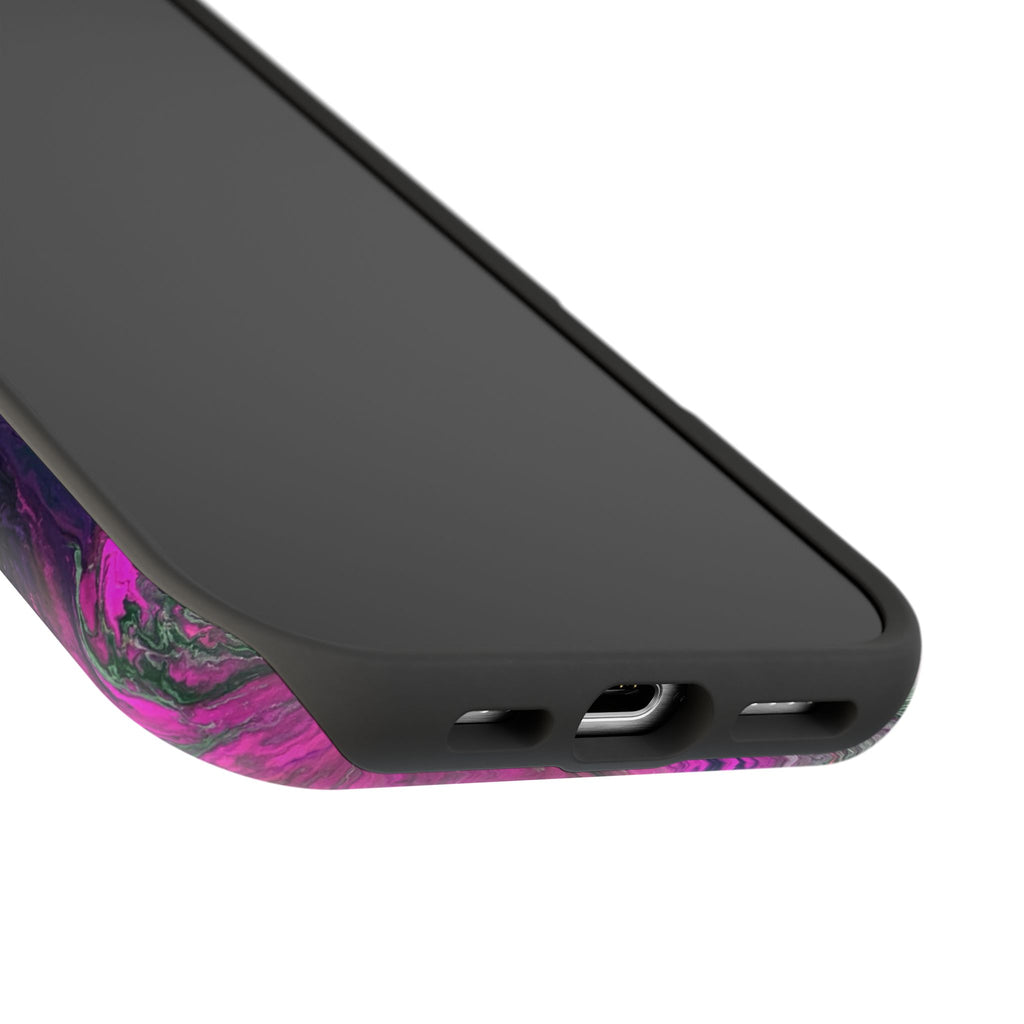 Fuchsia Coreline X MagSafe iPhone Case – Abstract Art Design, Shockproof for iPhone 14–17 Pro & Pro Max