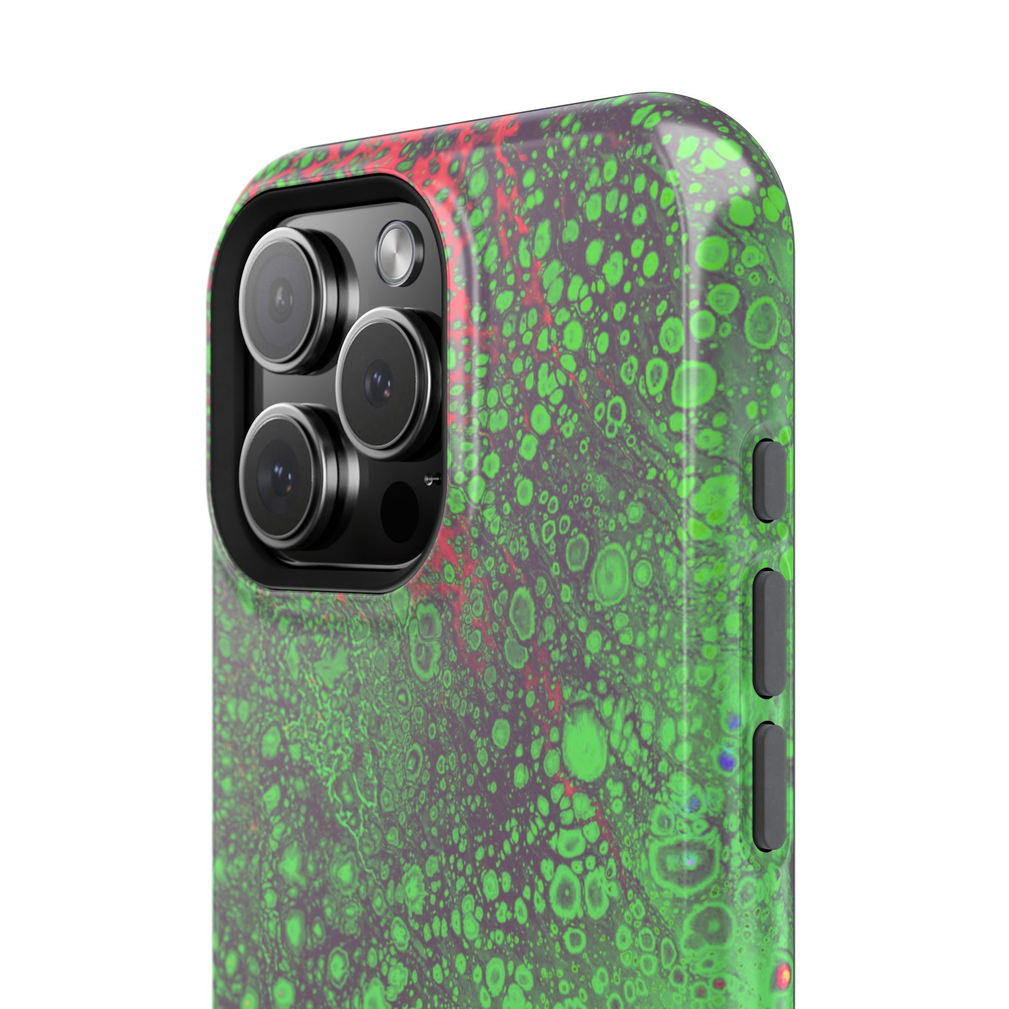 Toxic Pulse MagSafe iPhone Case – Abstract Art Design, Shockproof for iPhone 14–17 Pro & Pro Max