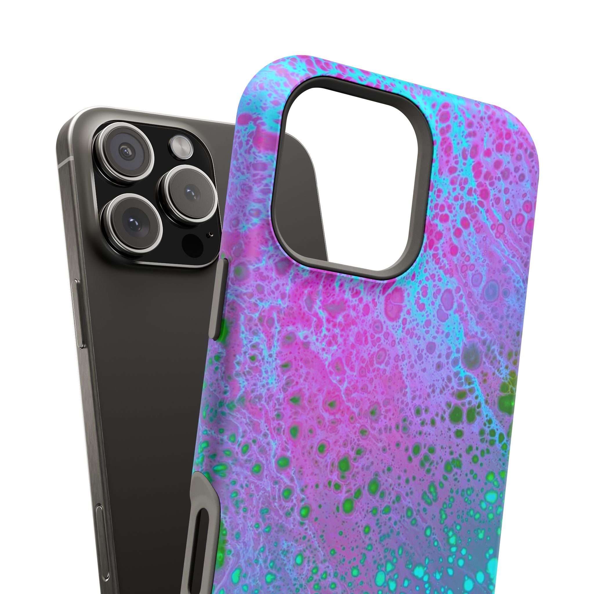 Whisper Flow MagSafe iPhone Case – Abstract Art Design, Shockproof for iPhone 14–17 Pro & Pro Max