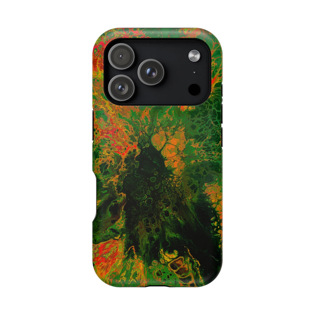 Neon Swamp MagSafe iPhone Case – Abstract Art Design, Shockproof for iPhone 14–17 Pro & Pro Max