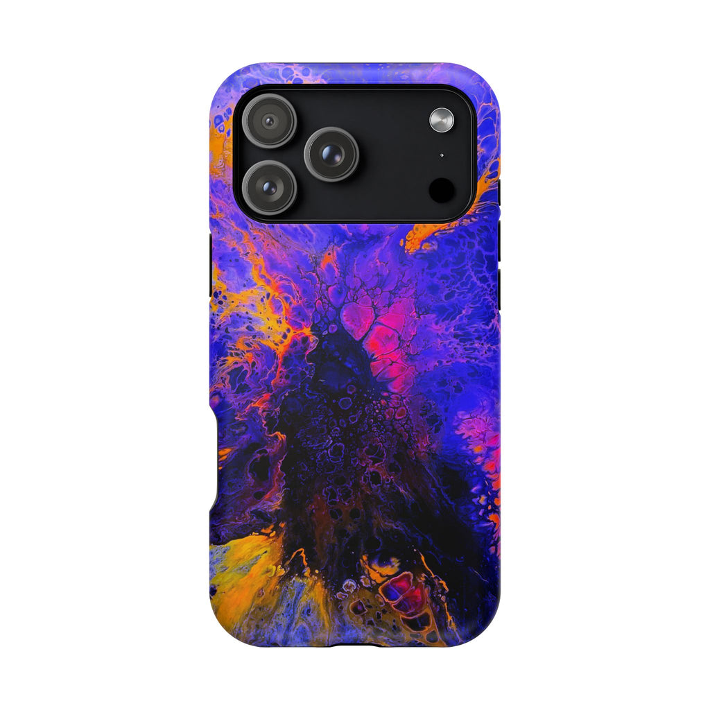 Cobalt Storm MagSafe iPhone Case – Abstract Art Design, Shockproof for iPhone 14–17 Pro & Pro Max