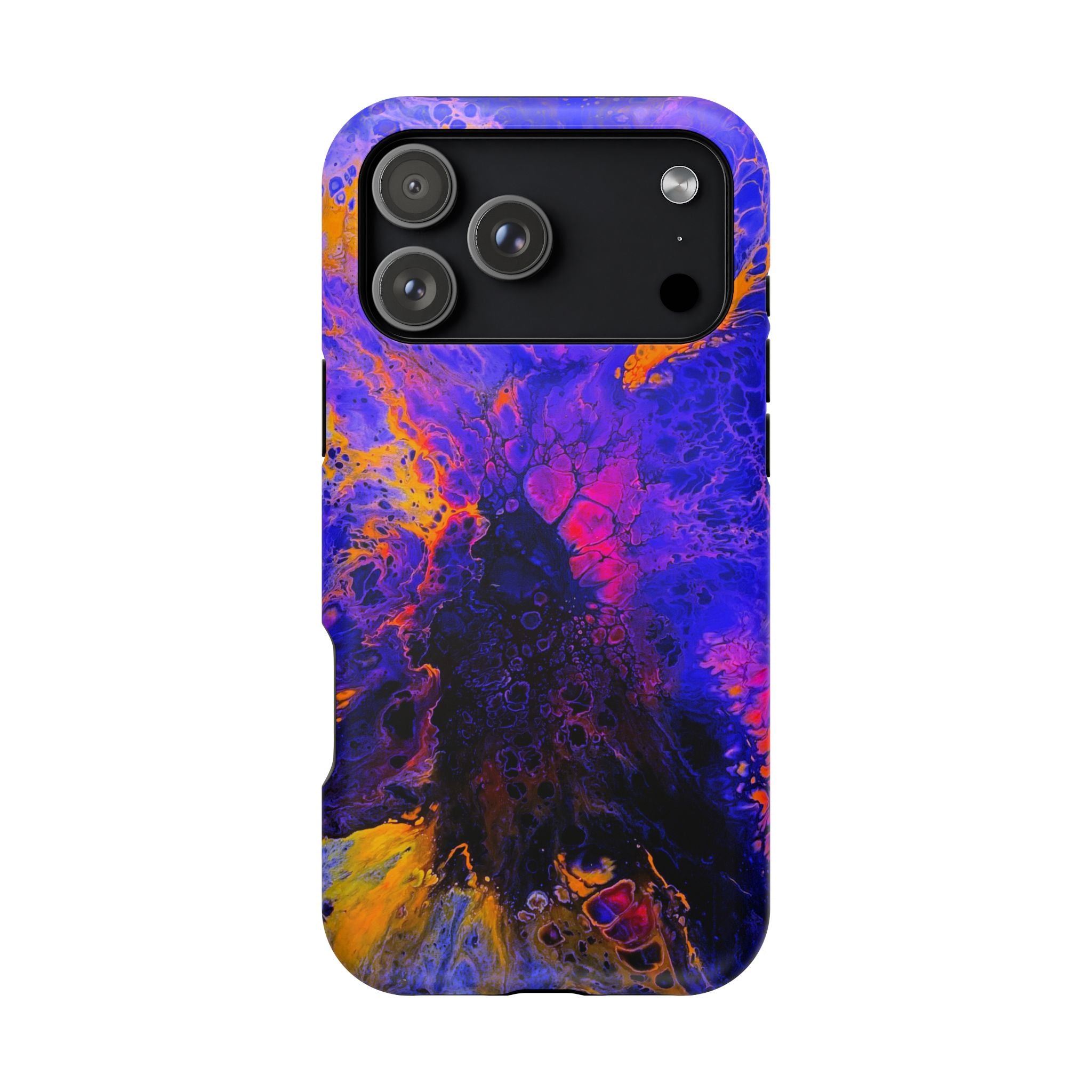 Cobalt Storm MagSafe iPhone Case – Abstract Art Design, Shockproof for iPhone 14–17 Pro & Pro Max