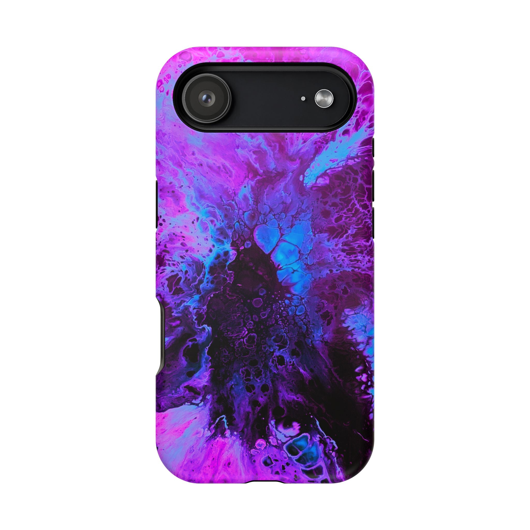 Violet Nebula MagSafe iPhone Case – Abstract Art Design, Shockproof for iPhone 14–17 Pro & Pro Max
