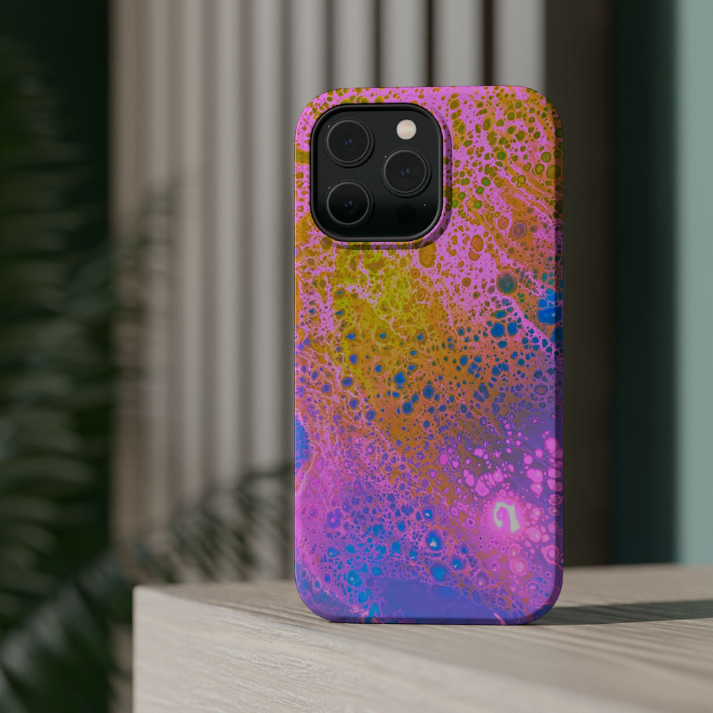 Spectral Distortion MagSafe iPhone Case – Abstract Art Design, Shockproof for iPhone 14–17 Pro & Pro Max