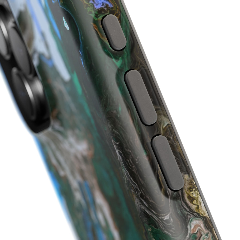 Cobalt Overdrive X MagSafe iPhone Case – Abstract Art Design, Shockproof for iPhone 14–17 Pro & Pro Max