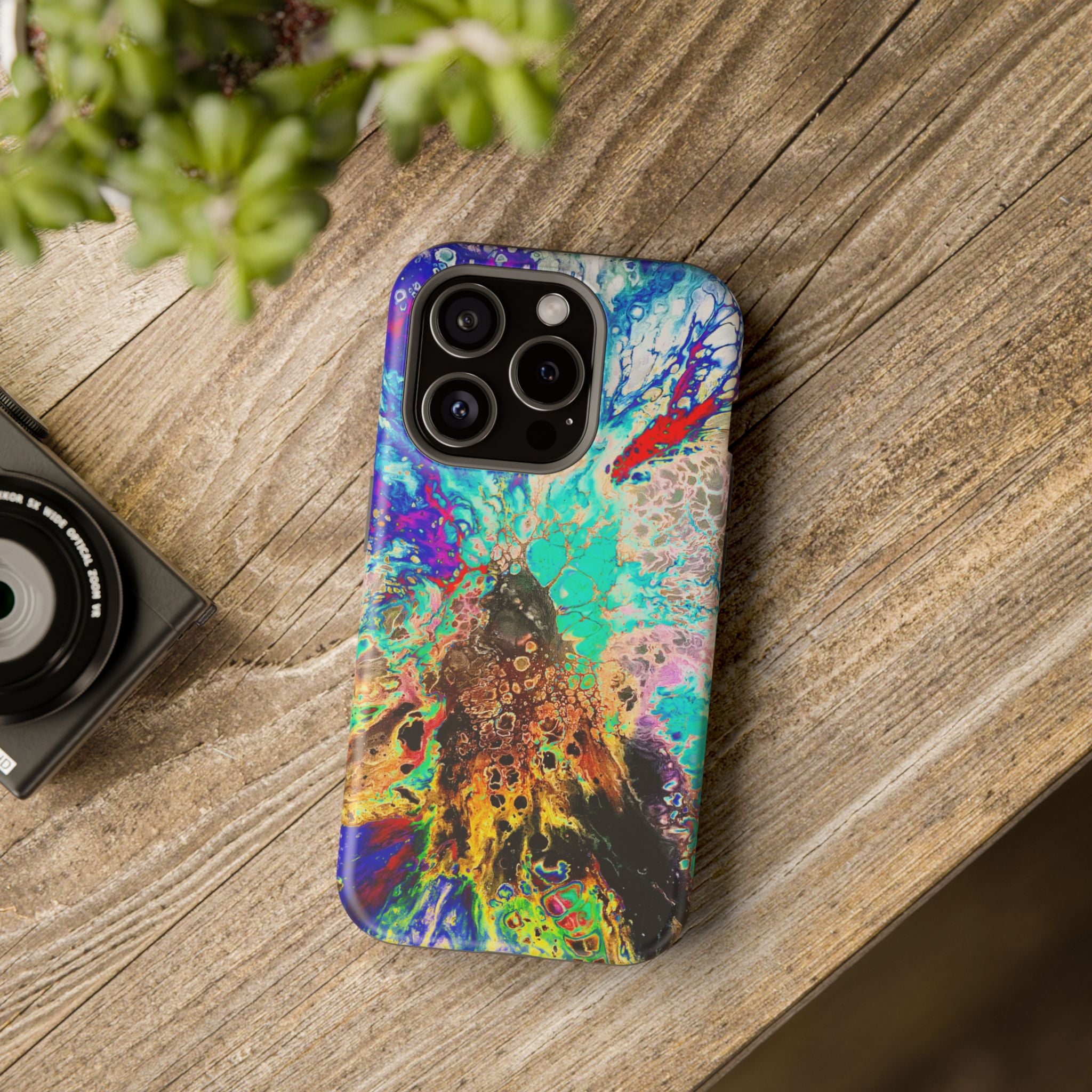 Spectrum Collapse MagSafe iPhone Case – Abstract Art Design, Shockproof for iPhone 14–17 Pro & Pro Max