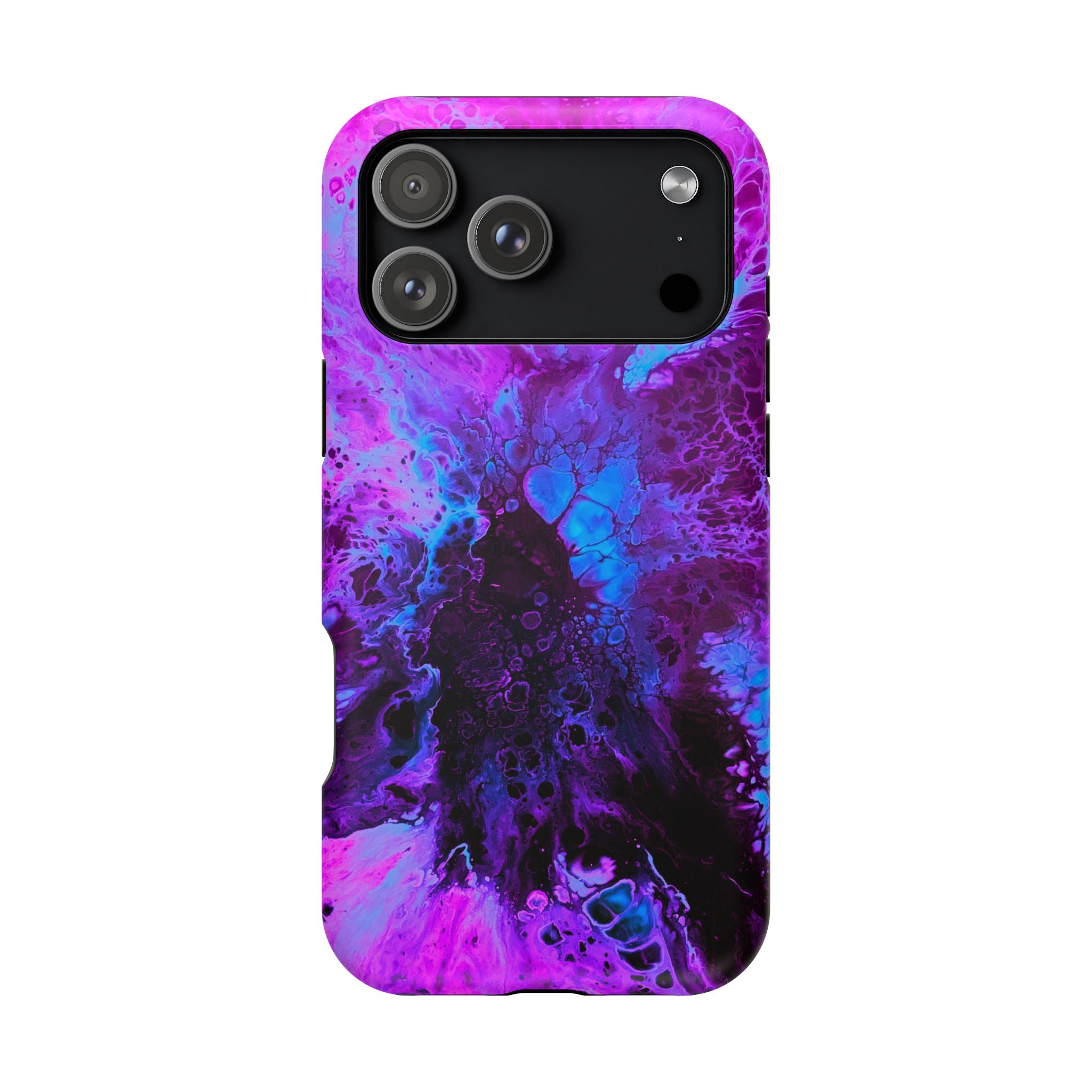 Violet Nebula MagSafe iPhone Case – Abstract Art Design, Shockproof for iPhone 14–17 Pro & Pro Max