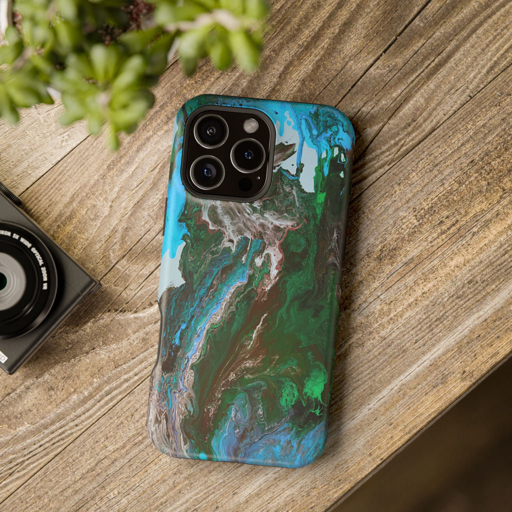 Aqua Reactor X MagSafe iPhone Case – Abstract Art Design, Shockproof for iPhone 14–17 Pro & Pro Max