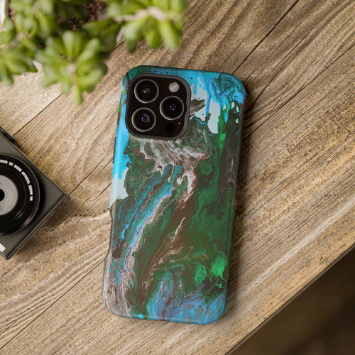Aqua Reactor X MagSafe iPhone Case – Abstract Art Design, Shockproof for iPhone 14–17 Pro & Pro Max