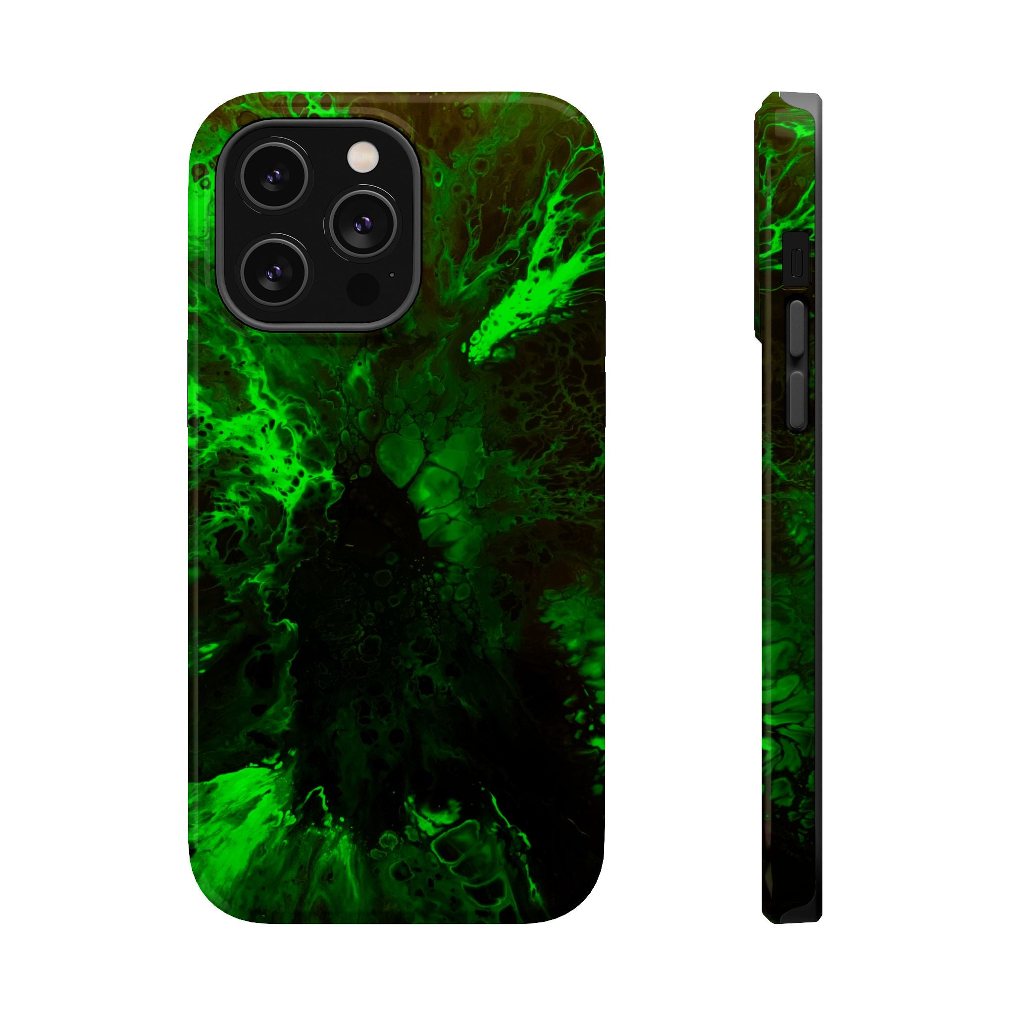 Toxic Bloom MagSafe iPhone Case – Abstract Art Design, Shockproof for iPhone 14–17 Pro & Pro Max