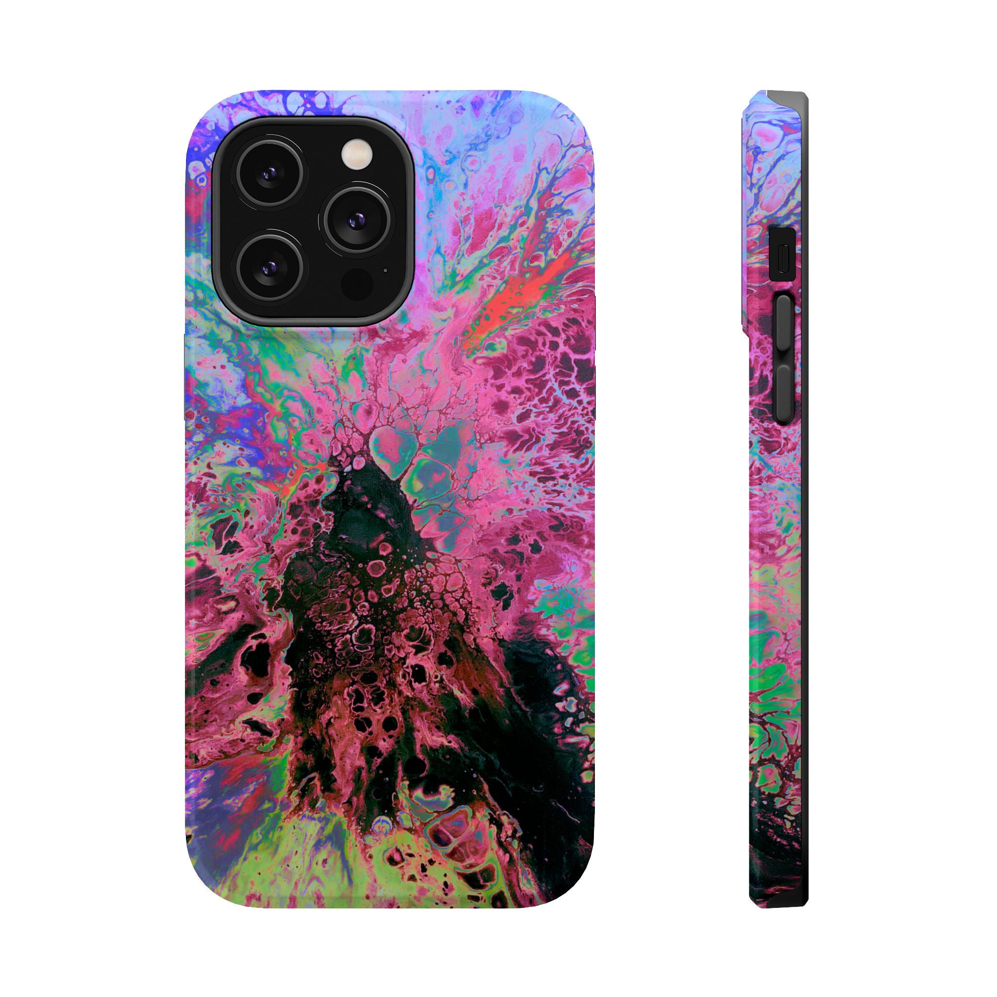 Quantum Bloom Collapse MagSafe iPhone Case – Abstract Art Design, Shockproof for iPhone 14–17 Pro & Pro Max