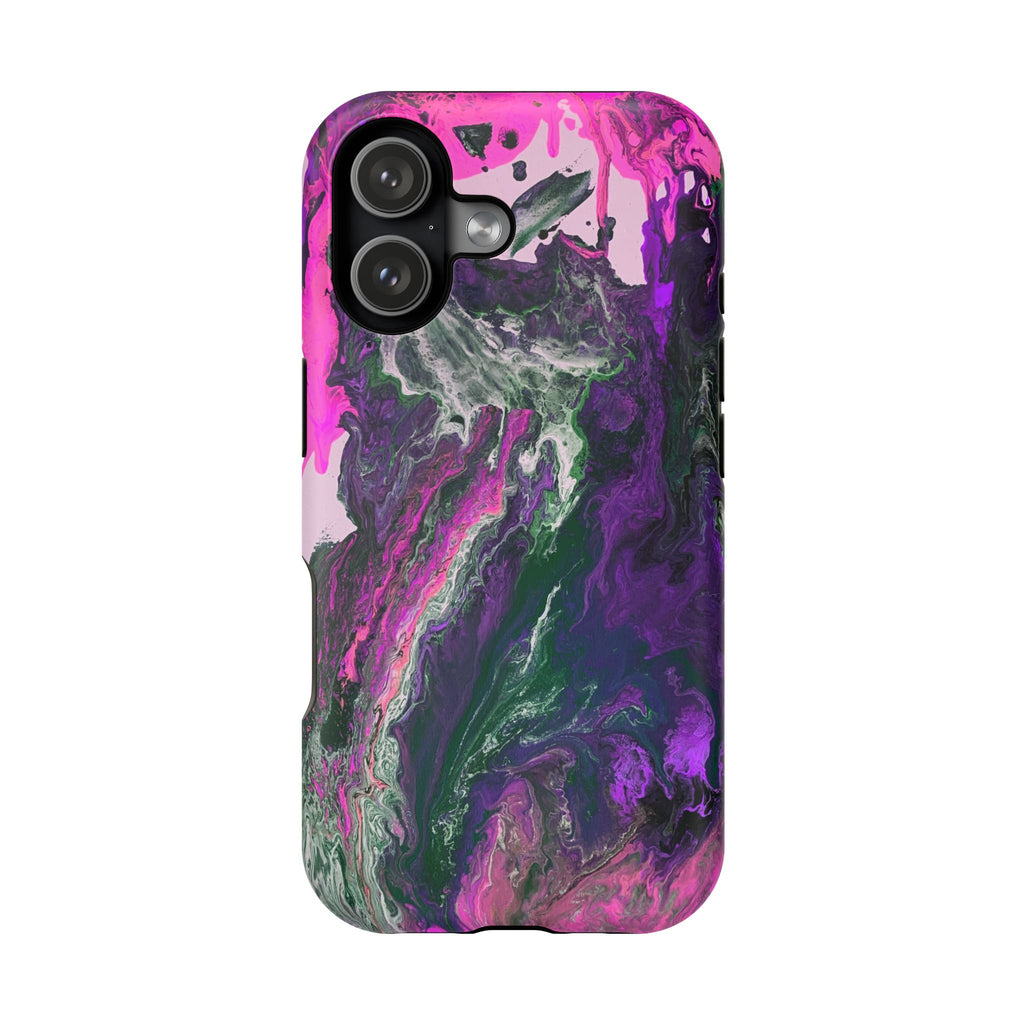 Fuchsia Coreline X MagSafe iPhone Case – Abstract Art Design, Shockproof for iPhone 14–17 Pro & Pro Max