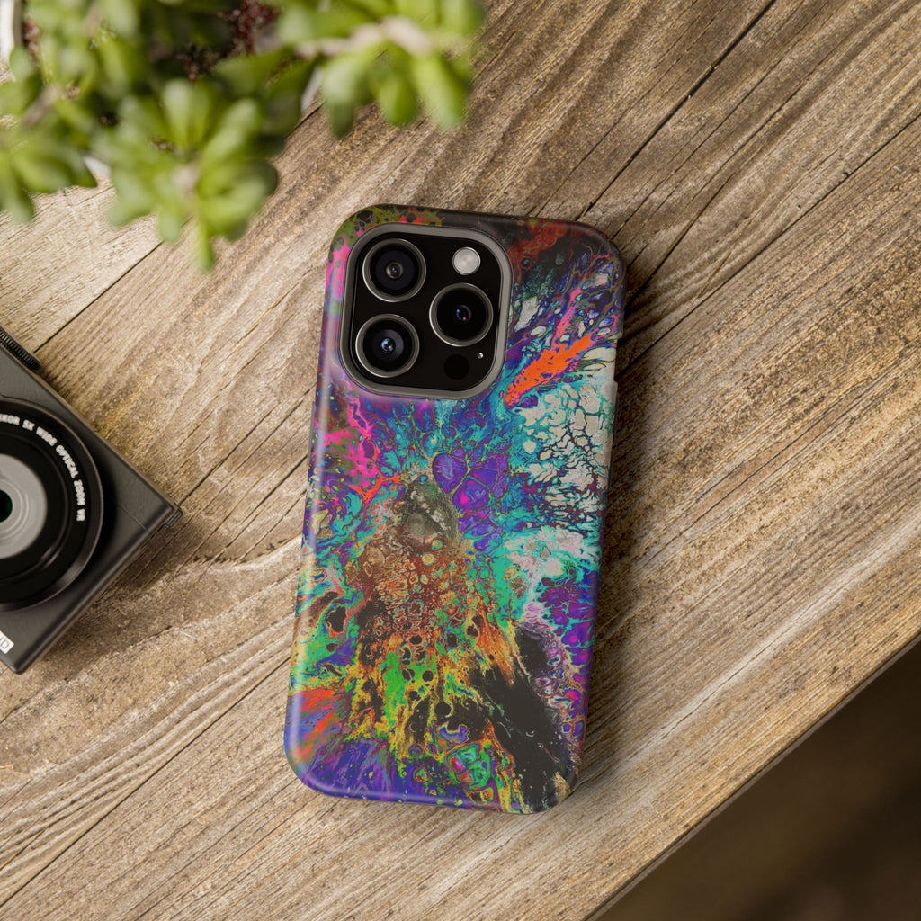 Neon Vein MagSafe iPhone Case – Abstract Art Design, Shockproof for iPhone 14–17 Pro & Pro Max