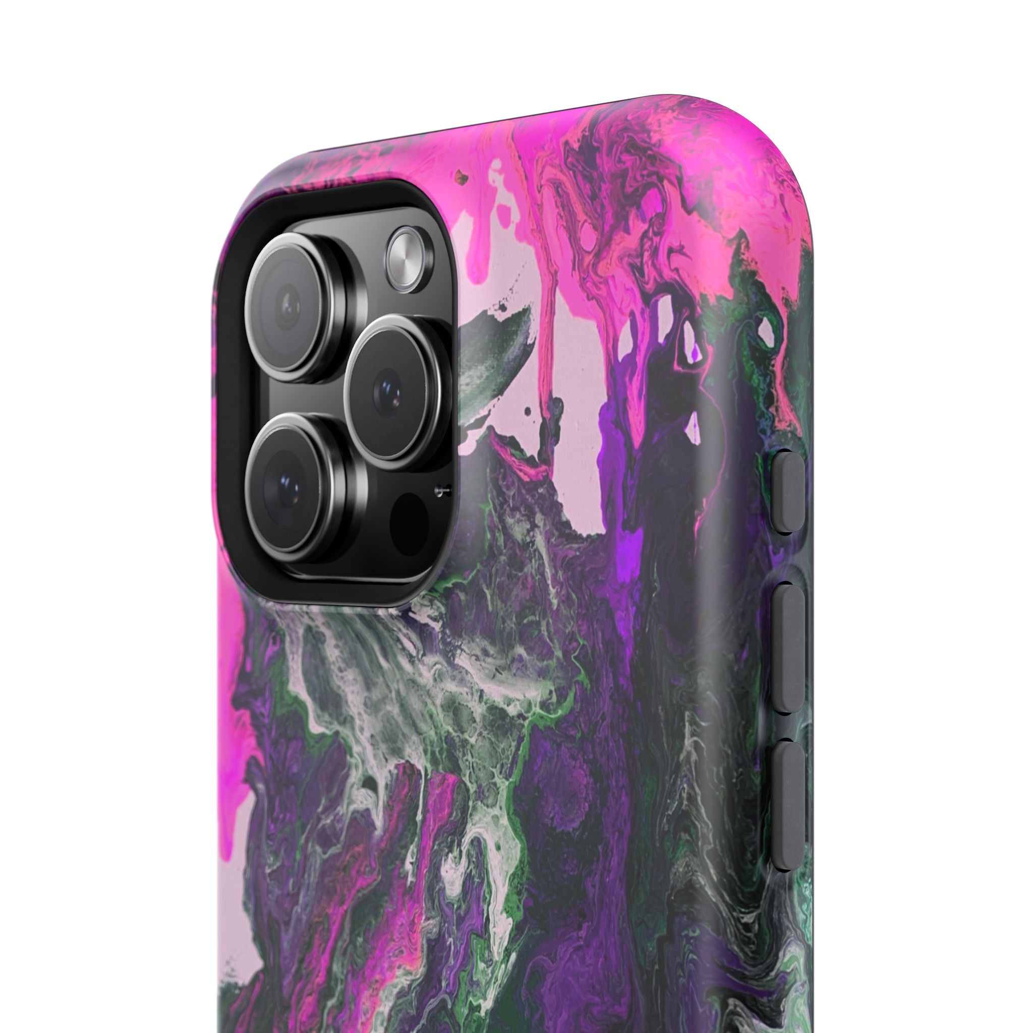 Fuchsia Coreline X MagSafe iPhone Case – Abstract Art Design, Shockproof for iPhone 14–17 Pro & Pro Max