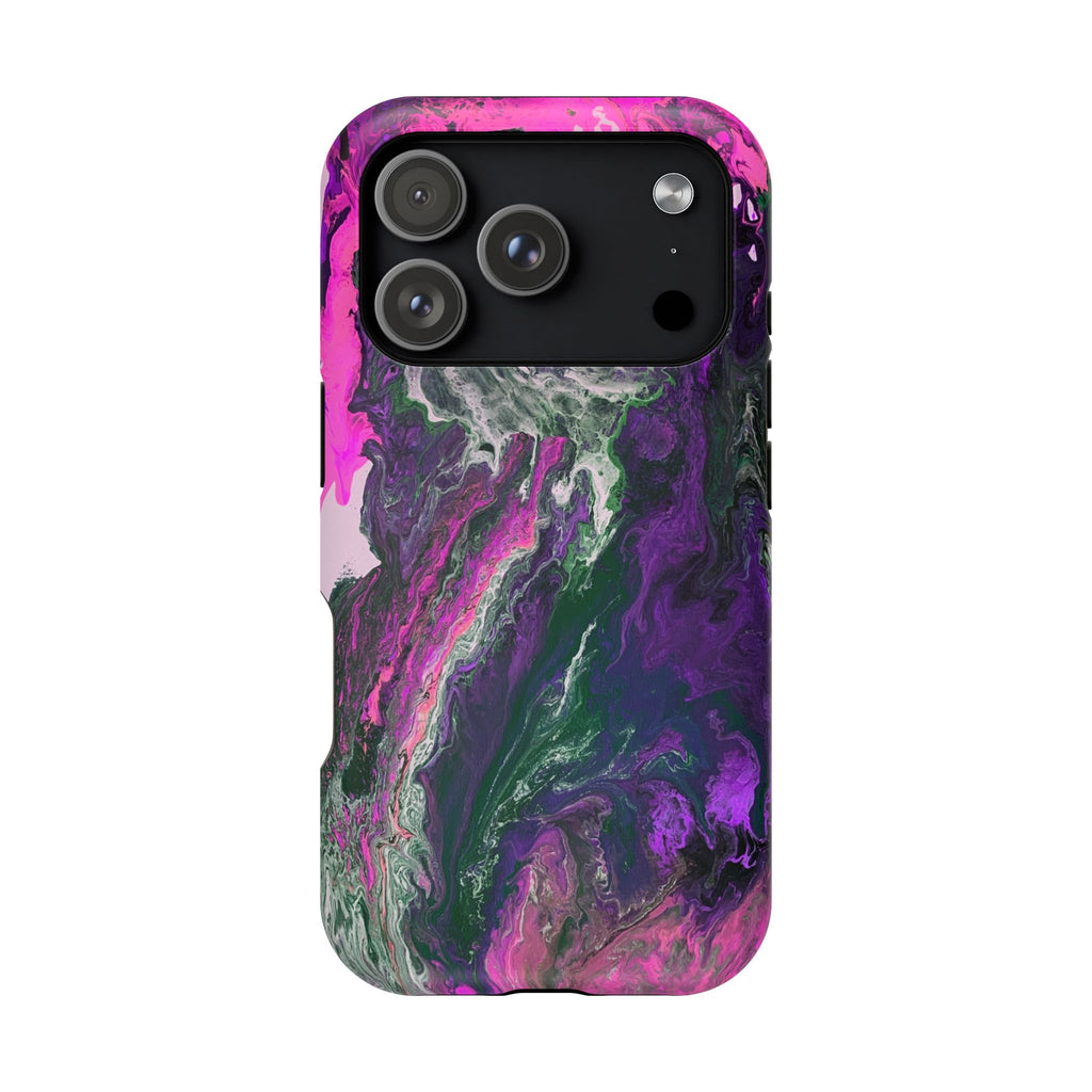 Fuchsia Coreline X MagSafe iPhone Case – Abstract Art Design, Shockproof for iPhone 14–17 Pro & Pro Max