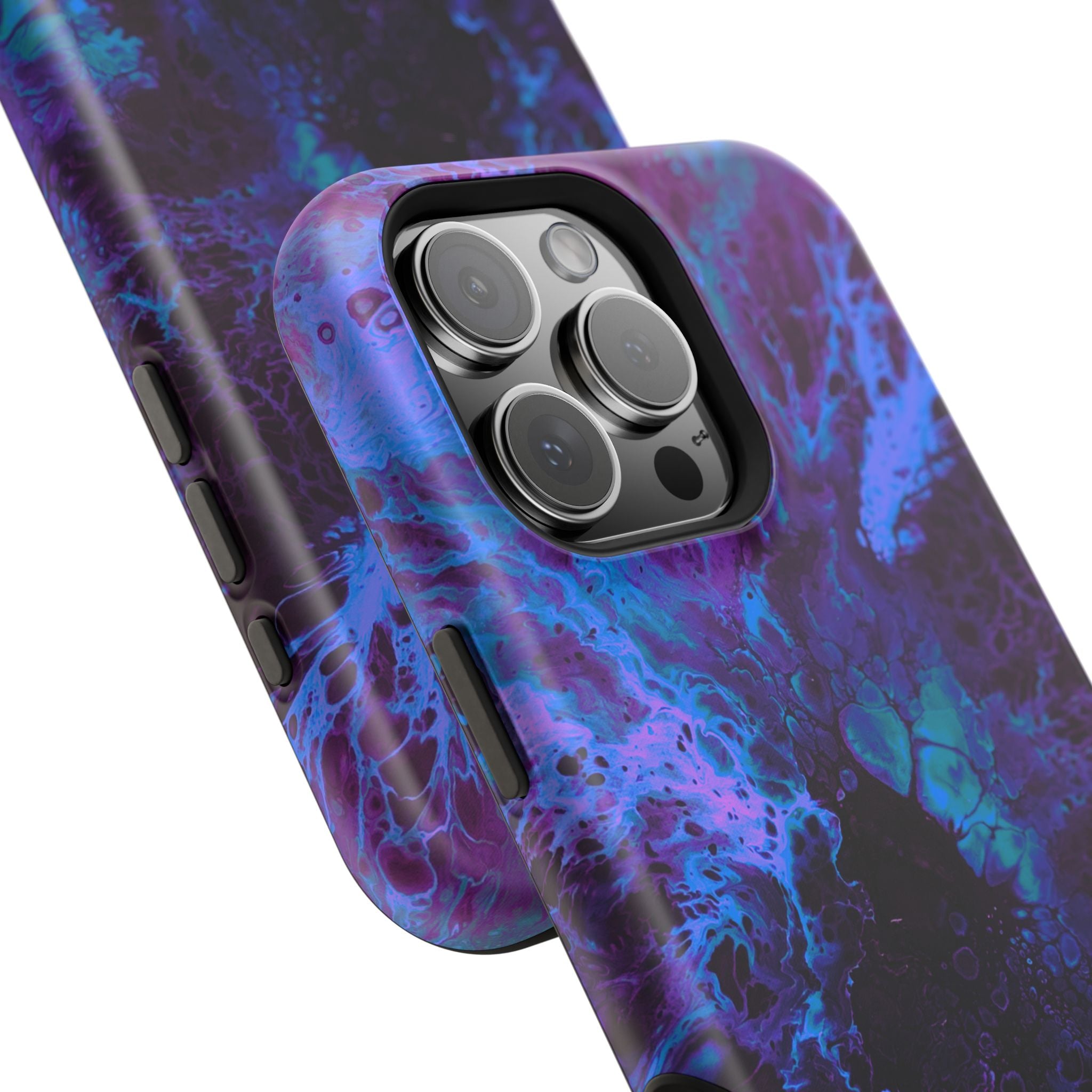 Azure Reactor MagSafe iPhone Case – Abstract Art Design, Shockproof for iPhone 14–17 Pro & Pro Max