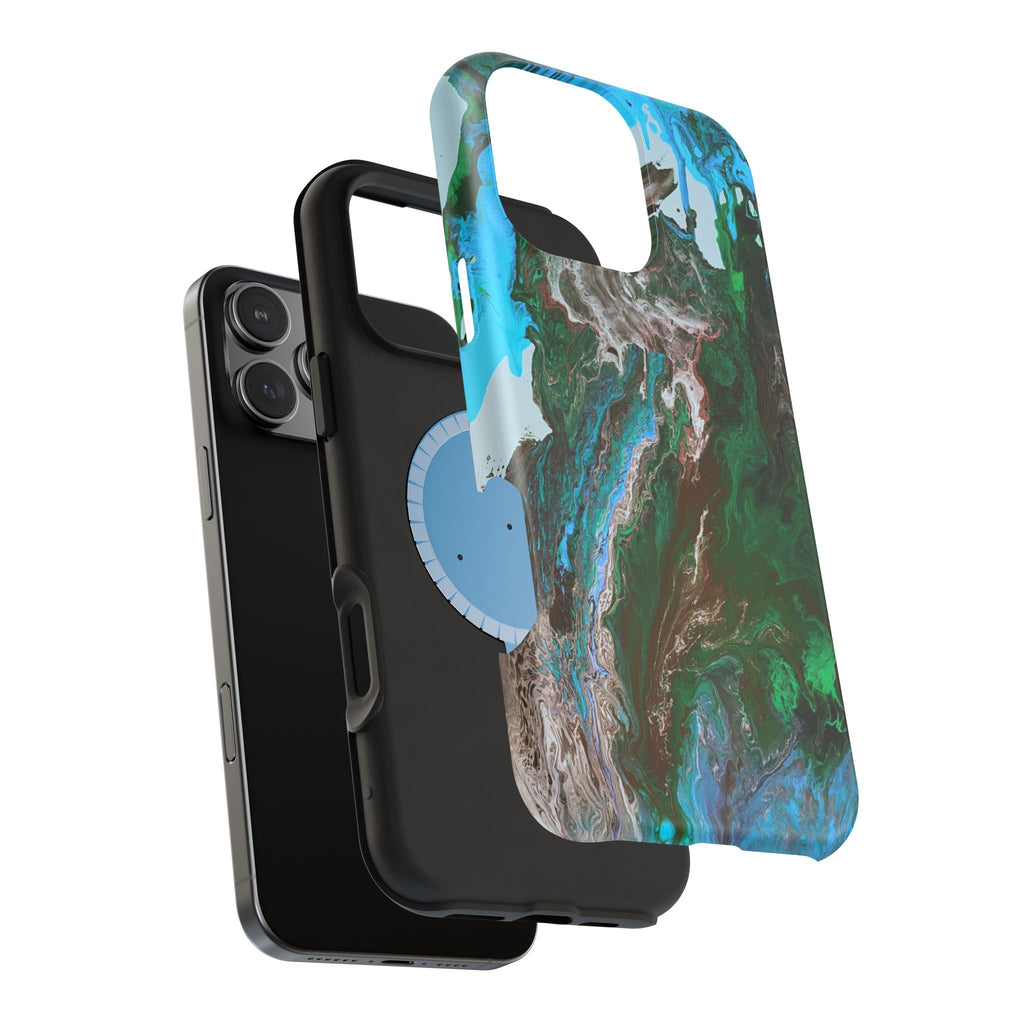 Aqua Reactor X MagSafe iPhone Case – Abstract Art Design, Shockproof for iPhone 14–17 Pro & Pro Max