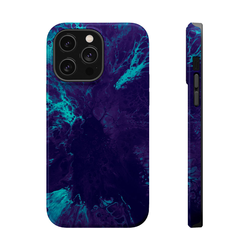Ocean Pulse MagSafe iPhone Case – Abstract Art Design, Shockproof for iPhone 14–17 Pro & Pro Max