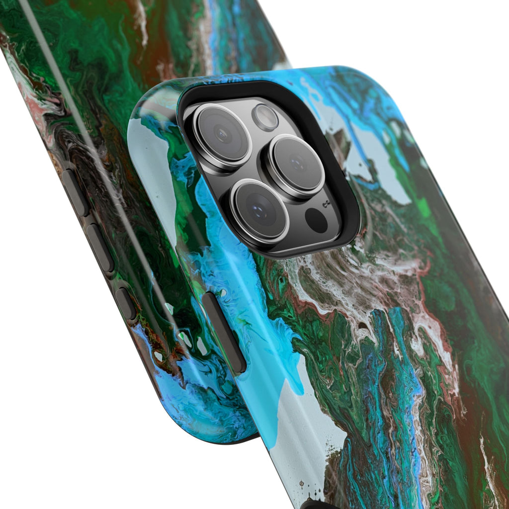 Aqua Reactor X MagSafe iPhone Case – Abstract Art Design, Shockproof for iPhone 14–17 Pro & Pro Max