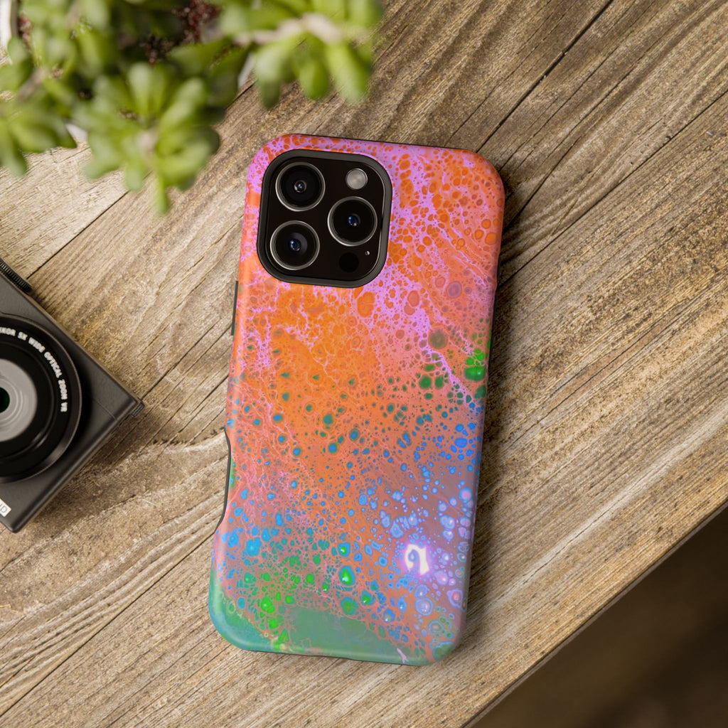 Sunflare Pulse MagSafe iPhone Case – Abstract Art Design, Shockproof for iPhone 14–17 Pro & Pro Max