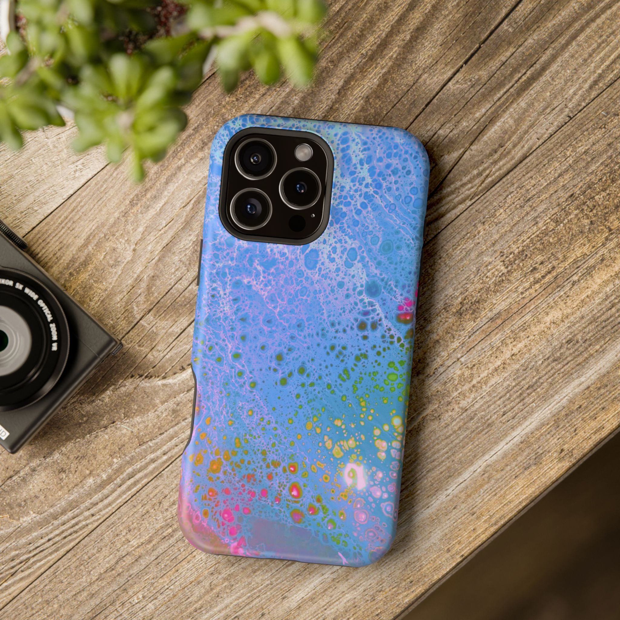 Frost Bloom MagSafe iPhone Case – Abstract Art Design, Shockproof for iPhone 14–17 Pro & Pro Max