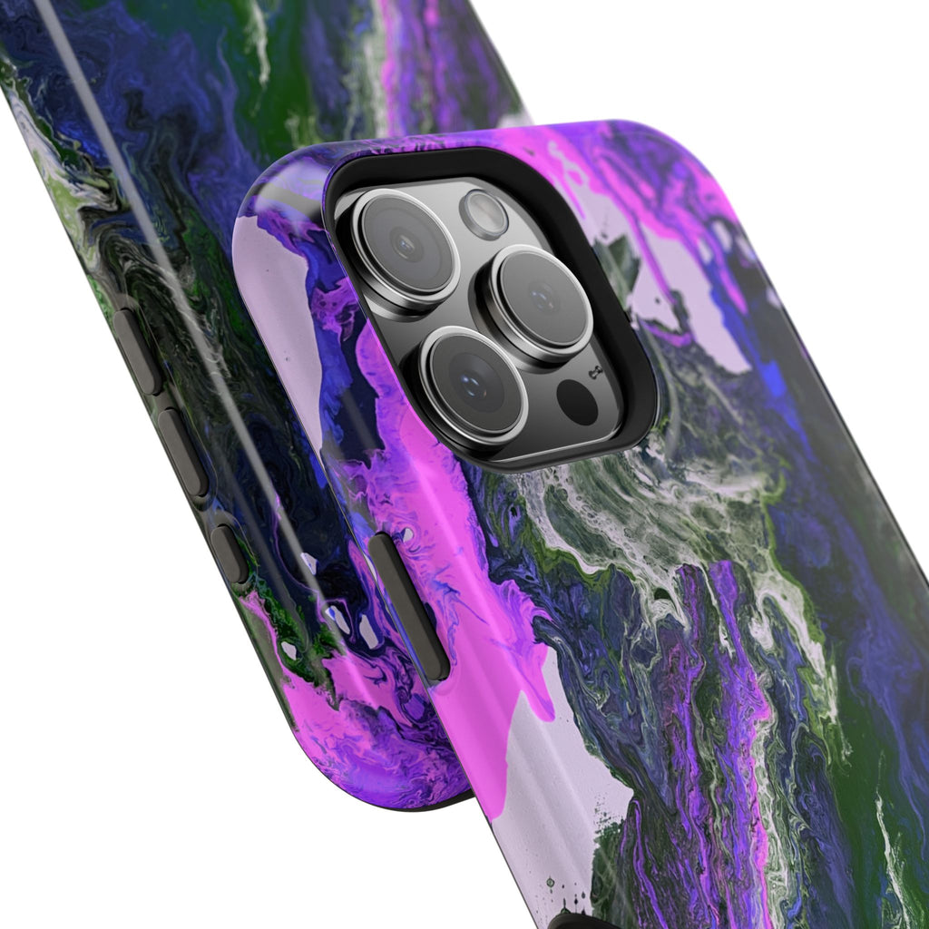 Neon Blossom X MagSafe iPhone Case – Abstract Art Design, Shockproof for iPhone 14–17 Pro & Pro Max