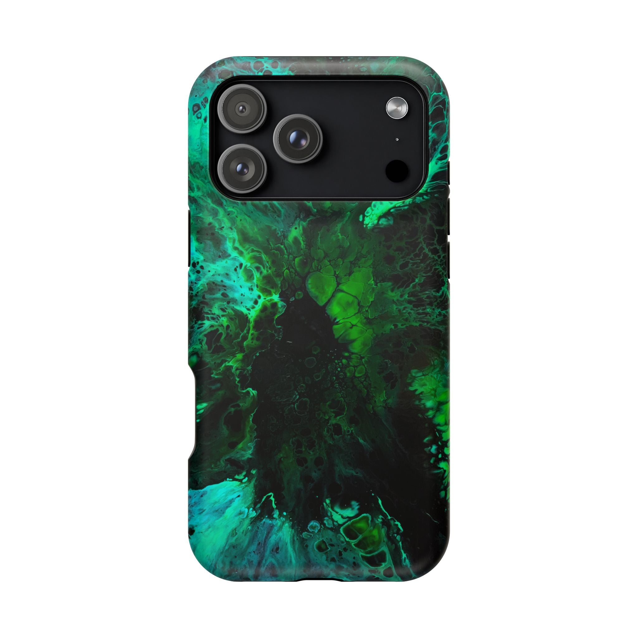 Emerald Collapse MagSafe iPhone Case – Abstract Art Design, Shockproof for iPhone 14–17 Pro & Pro Max