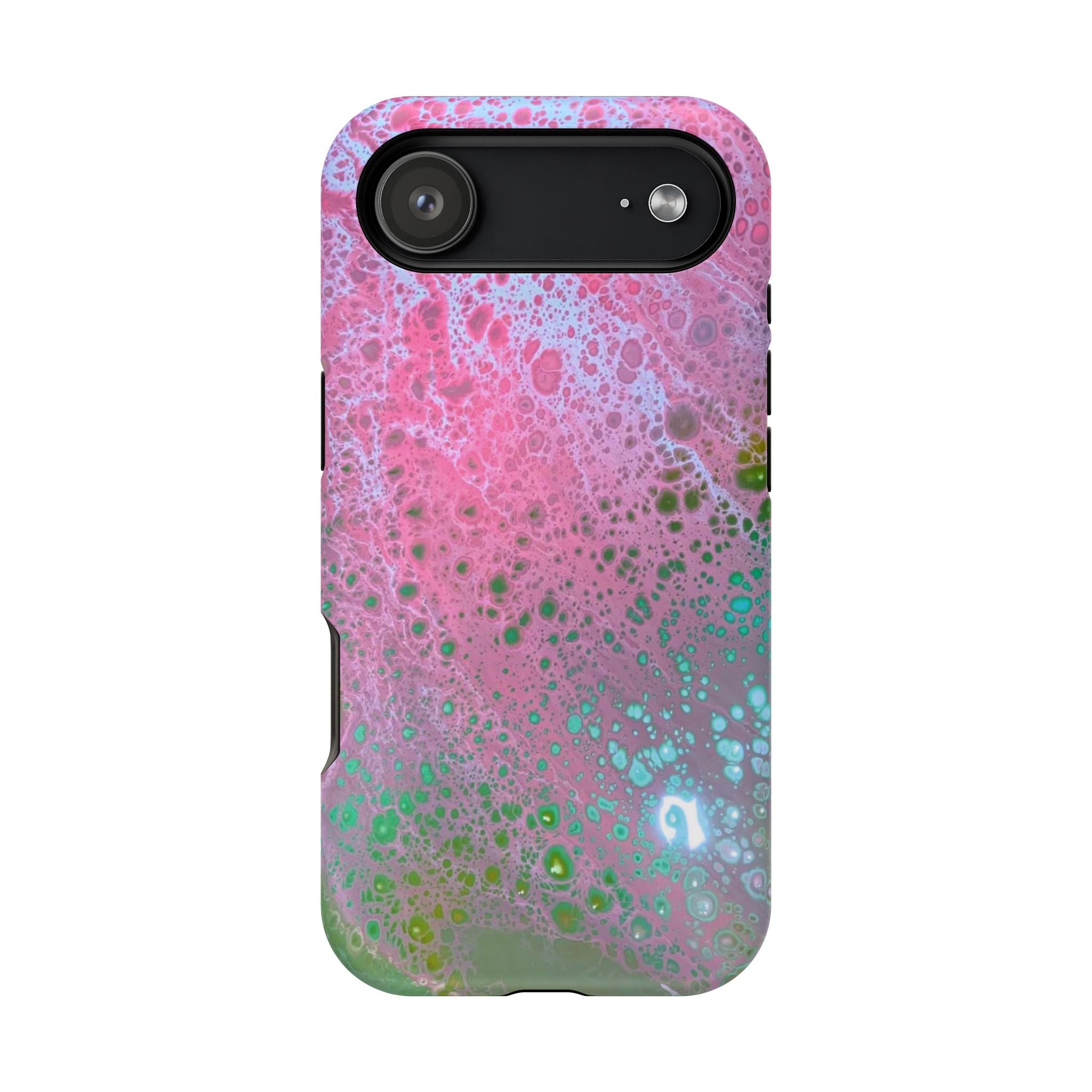 Acid Pink MagSafe iPhone Case – Abstract Art Design, Shockproof for iPhone 14–17 Pro & Pro Max