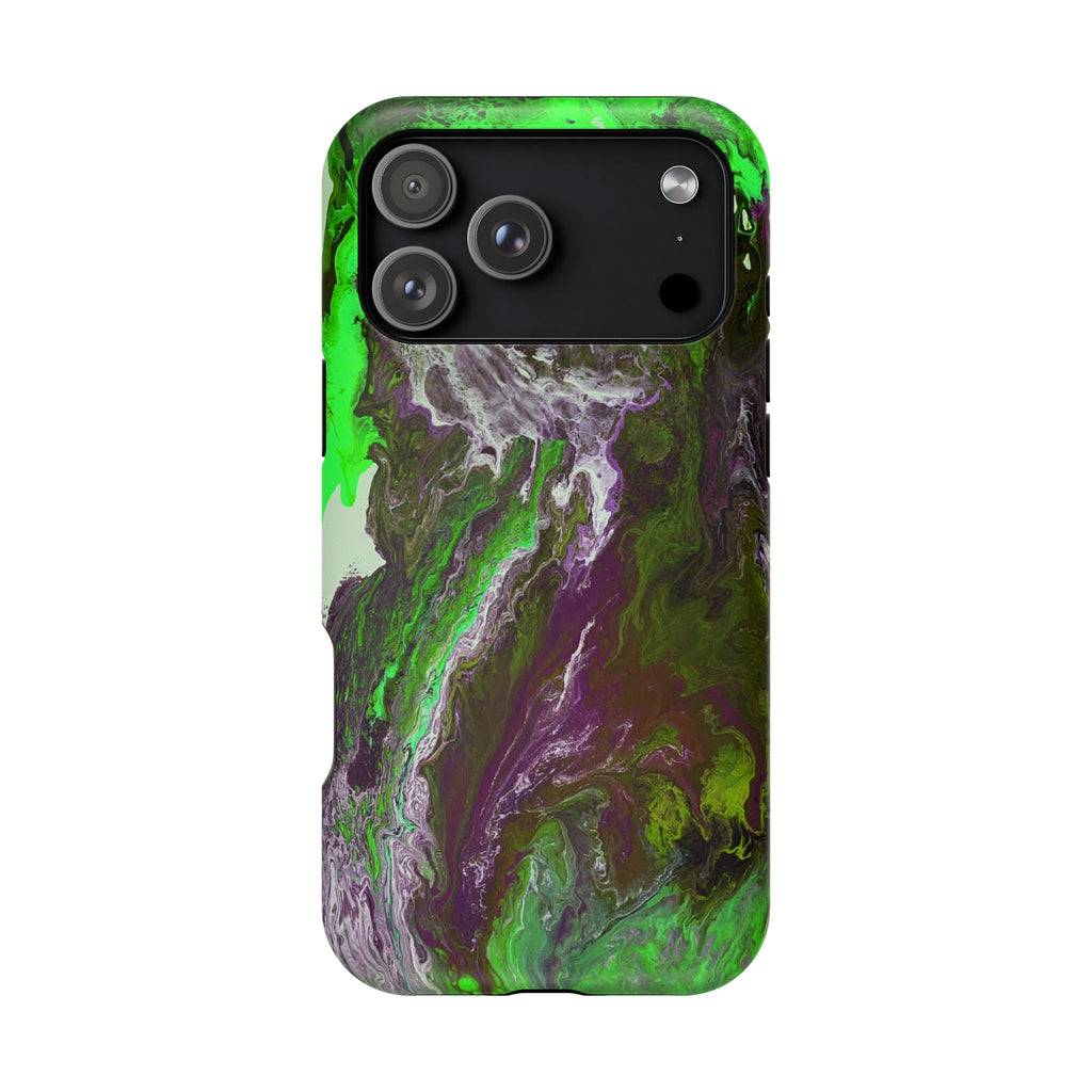 Biohazard Flow X MagSafe iPhone Case – Abstract Art Design, Shockproof for iPhone 14–17 Pro & Pro Max