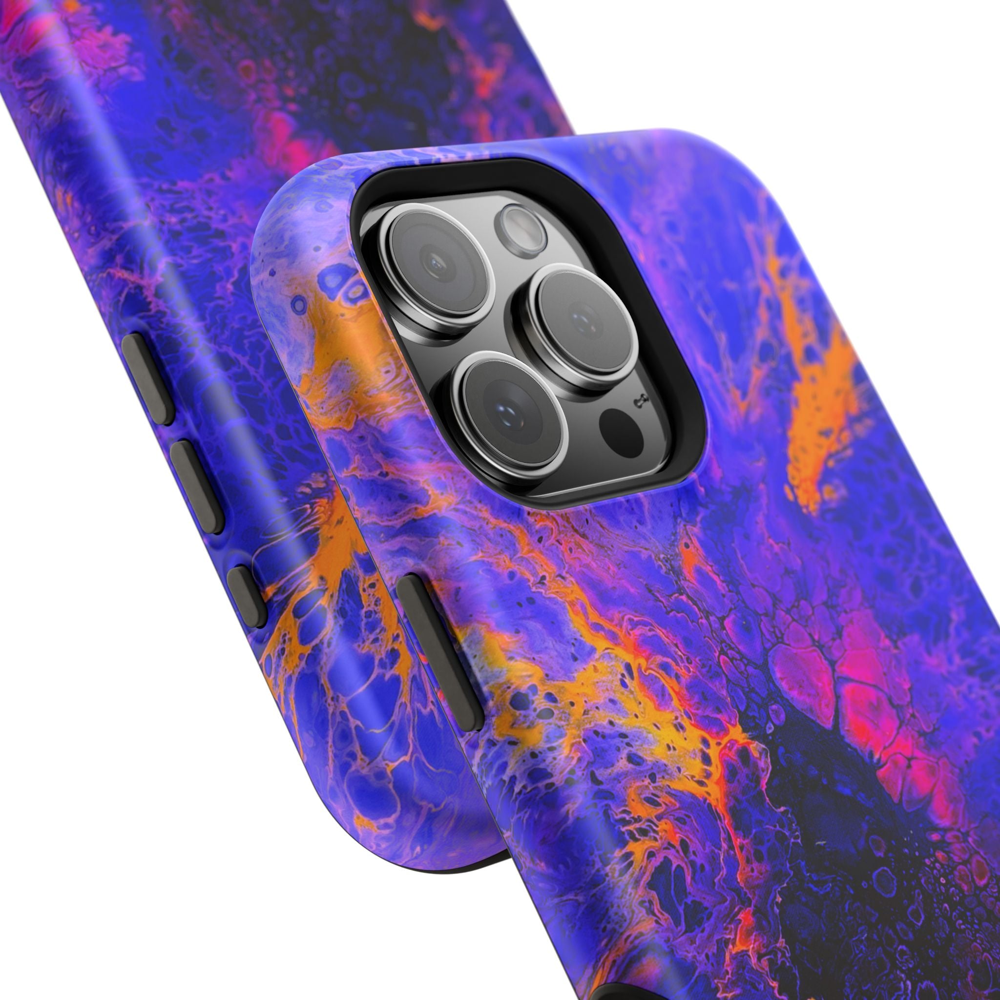 Cobalt Storm MagSafe iPhone Case – Abstract Art Design, Shockproof for iPhone 14–17 Pro & Pro Max