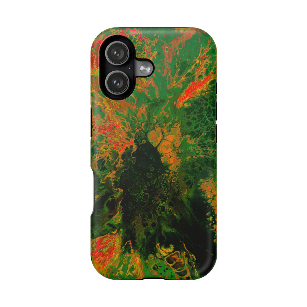 Neon Swamp MagSafe iPhone Case – Abstract Art Design, Shockproof for iPhone 14–17 Pro & Pro Max