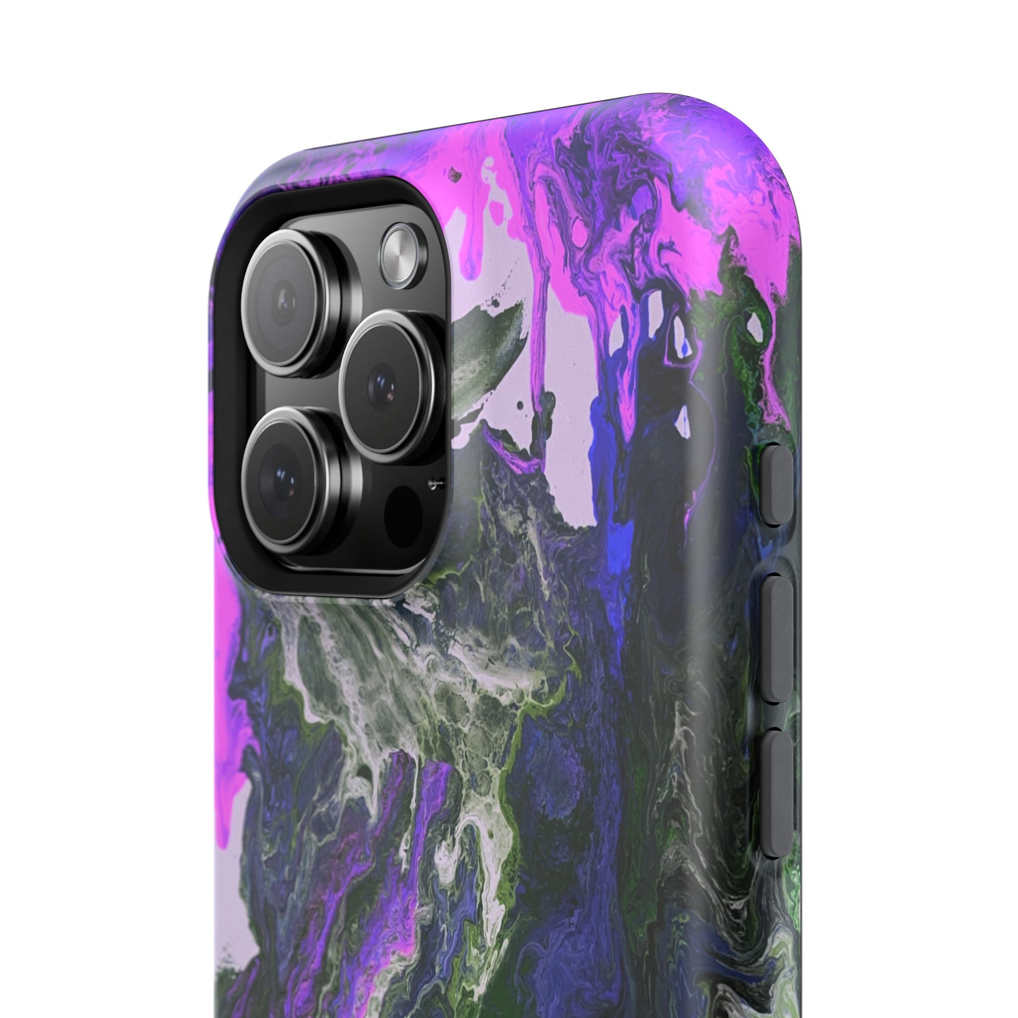 Neon Blossom X MagSafe iPhone Case – Abstract Art Design, Shockproof for iPhone 14–17 Pro & Pro Max