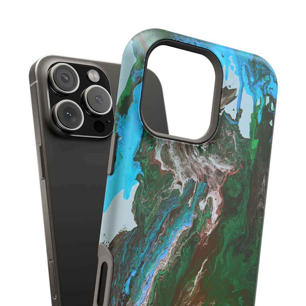 Aqua Reactor X MagSafe iPhone Case – Abstract Art Design, Shockproof for iPhone 14–17 Pro & Pro Max