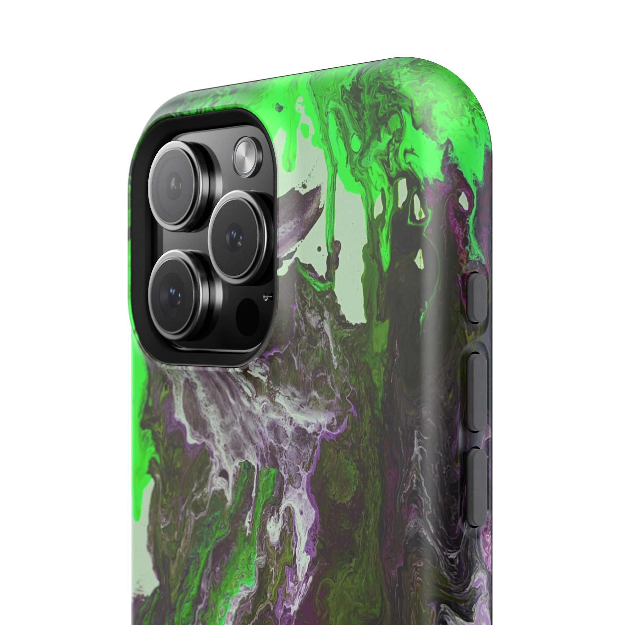 Biohazard Flow X MagSafe iPhone Case – Abstract Art Design, Shockproof for iPhone 14–17 Pro & Pro Max