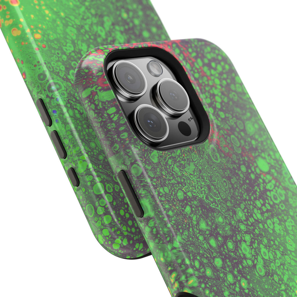 Toxic Pulse MagSafe iPhone Case – Abstract Art Design, Shockproof for iPhone 14–17 Pro & Pro Max
