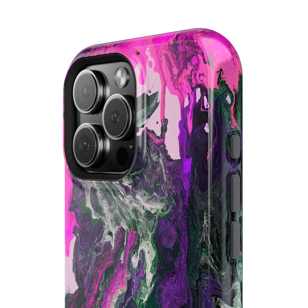 Fuchsia Coreline X MagSafe iPhone Case – Abstract Art Design, Shockproof for iPhone 14–17 Pro & Pro Max