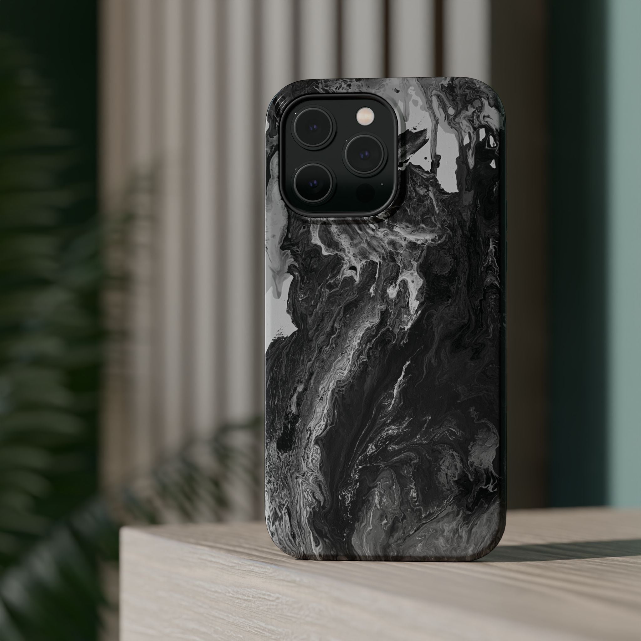 Noir Core X MagSafe iPhone Case – Abstract Art Design, Shockproof for iPhone 14–17 Pro & Pro Max