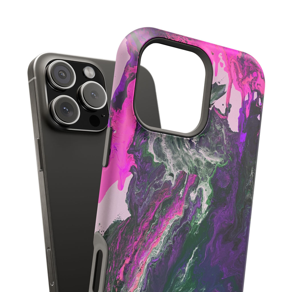 Fuchsia Coreline X MagSafe iPhone Case – Abstract Art Design, Shockproof for iPhone 14–17 Pro & Pro Max
