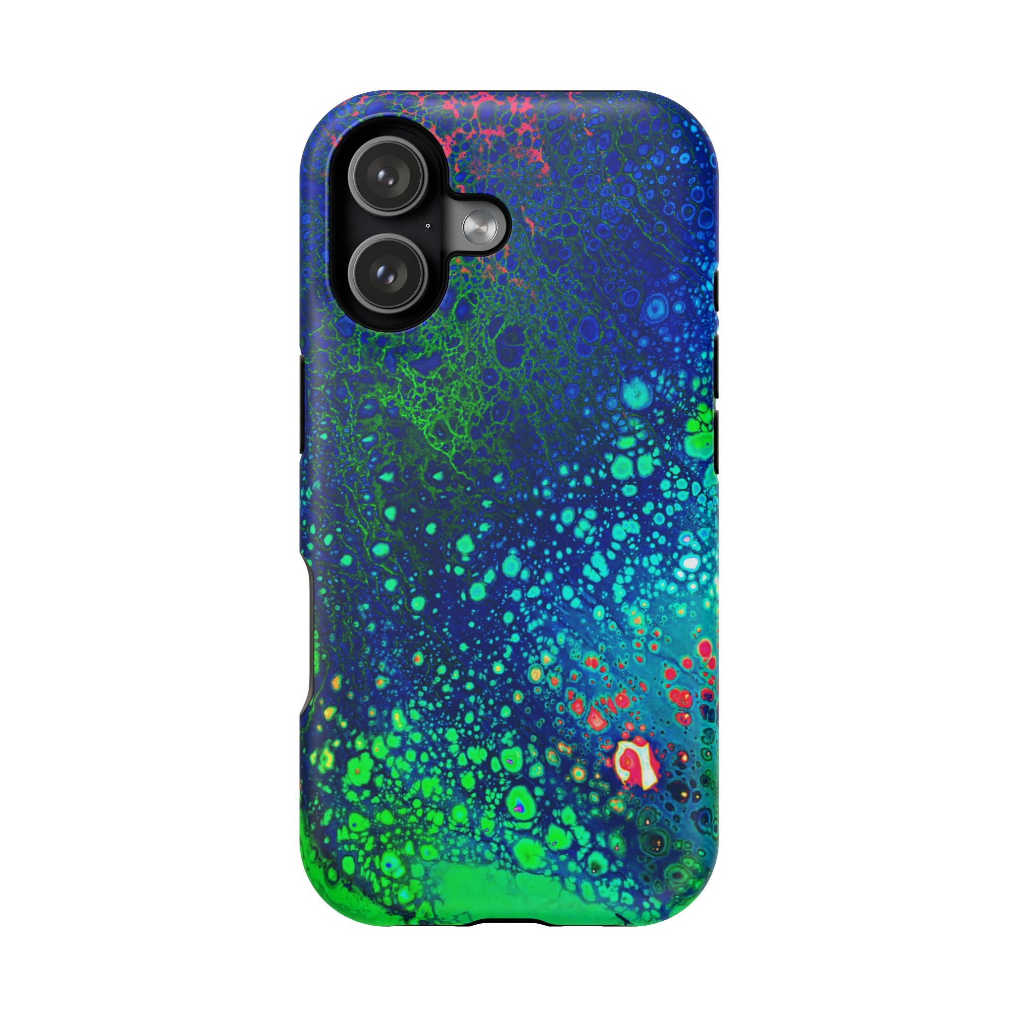 Techno Bloom MagSafe iPhone Case – Abstract Art Design, Shockproof for iPhone 14–17 Pro & Pro Max
