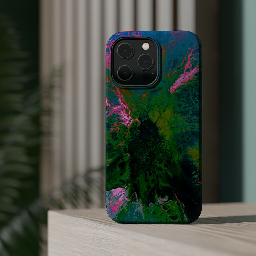 Galactic Core MagSafe iPhone Case – Abstract Art Design, Shockproof for iPhone 14–17 Pro & Pro Max