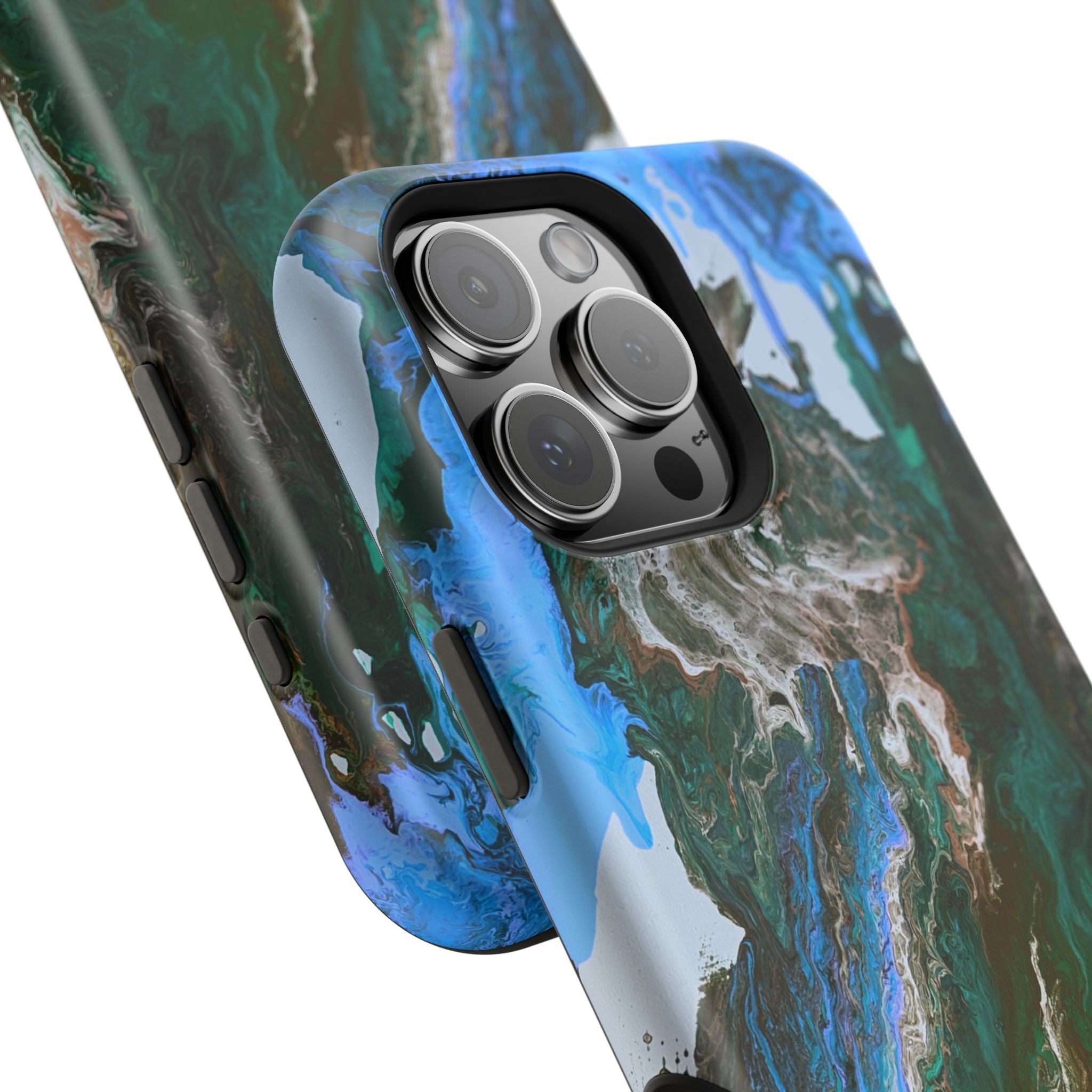Cobalt Overdrive X MagSafe iPhone Case – Abstract Art Design, Shockproof for iPhone 14–17 Pro & Pro Max